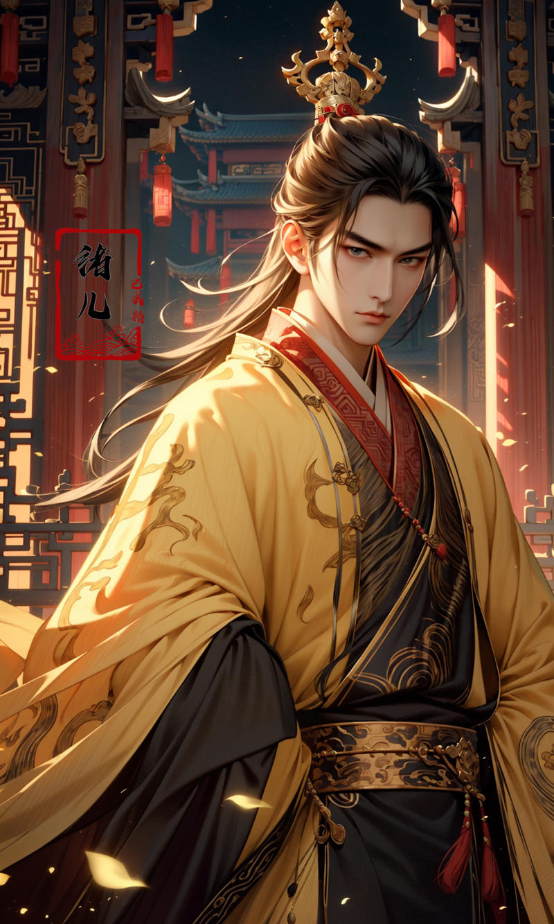 606247209521968587-1289026753-Epic CG masterpiece, A Chinese Tang dynasty emperor,by guopei Wuxia,handsome, MAX Masculinity, straight crown, golden Taoist rob.jpg